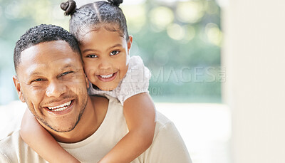 Buy stock photo Shot of a father and daughter bonding together at home