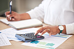 Finance, accounts and data analyst planning for tax return and adding numbers for a new financial strategy. Professional accountant work with bank reports and invoice charts to calculate income money