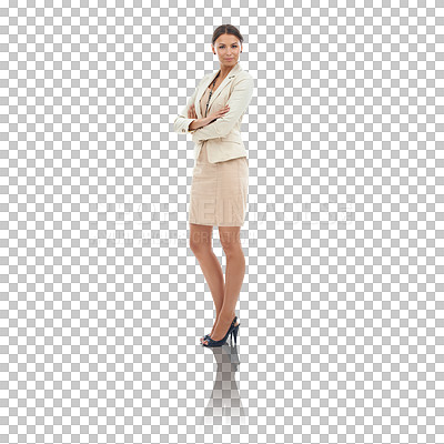 Buy stock photo Woman, portrait and professional confidence for pride isolated transparent png background, corporate or ambition. Female person, face and marketing sales manager for employee future, company or job