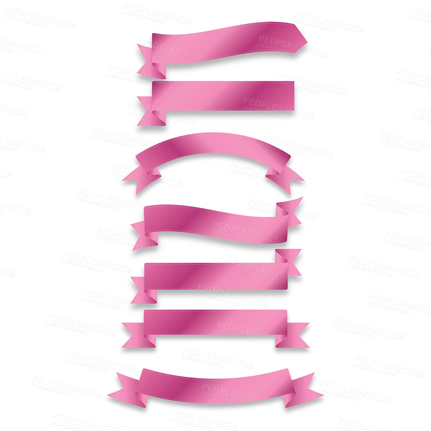 Buy stock photo Banner, label and sticker with pink color of vector, sign or shapes on a transparent PNG background. Isolated illustration, symbol or colorful design for advertising, social media or marketing poster