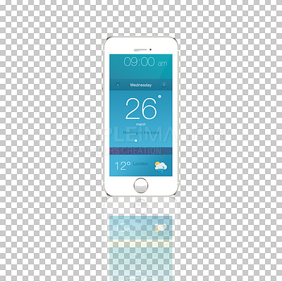 A phone, screen and mockup space for technology, 5g internet and a smartphone app on a png, transparent or isolated background. A social media website or brand advertising and marketing icon