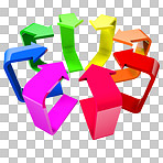 Arrow, icon and emoji sign or vector for an app logo or 3d web design on a png, transparent and mockup or isolated background. Notification, logo and color design showing direction