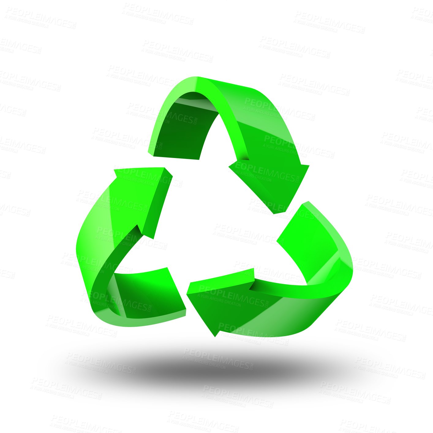 Buy stock photo Environment, arrows and recycling sign for sustainability icon, vector or logo on transparent png background. 3d design, pattern or graphic symbol for clean energy, eco friendly and stop pollution