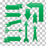 Arrow, icon and emoji sign or vector for an app or 3d web design on a png, transparent and mockup or isolated background. Notification, logo and color design showing direction