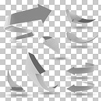 Arrow, icon and emoji sign or vector for an app or 3d web design on a png, transparent and mockup or isolated background. Notification, logo and color design showing direction