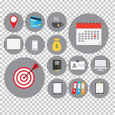 Buy stock photo Business, strategy and sign icon for goals on digital finance with technology abstract for illustration notification. Creative, graphic and ideas, design on isolated transparent png background