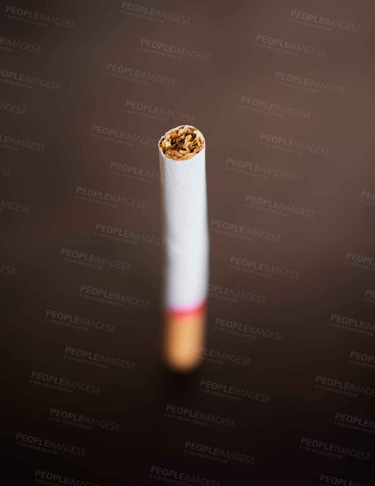 Buy stock photo Cigarette, tobacco and smoking addiction as abstract background with pollution of cancer risk. Toxic, smoke and nicotine object or product closeup to quit, stop and prevent lung disease