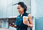 Woman employee on phone, on office coffee break and browsing social media on smartphone. Young asian businesswoman, outside workplace and with 5g internet connection for family distance communication