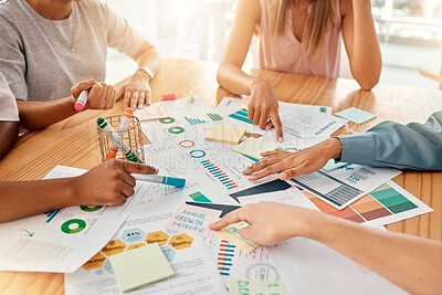 Buy stock photo Business meeting, growth and development strategy for corporate financial success, creative marketing and advertising strategy. Finance team, planning and talk together to create group collaboration 