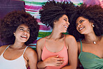 African women, happy and friends laying on floor for support, love and care or relationship bonding together. Black girls, smile and friendship happiness or funny, laughing and relaxing quality time