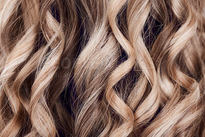 Buy stock photo Beauty, hair care and hair closeup of woman in studio after salon treatment for growth, texture or balayage. Wellness, wavy hair style and macro of female model with long, healthy and beautiful hair.