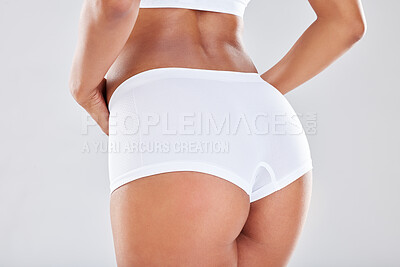 Image Of Busty Underwear Model Isolated On White Background Stock