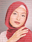 Portrait of a beautiful muslim woman isolated against grey studi
