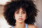 Black woman, face with beauty portrait and fashion, makeup and jewellery with afro hair and street style outdoor in  city, Cosmetic care, beautiful African American person with wellness and confident