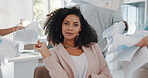 Black woman, boss and office with paper fan, team and hands with comic face at desk for leadership. Young ceo woman, funny and staff with documents for wind, help and support for confident leader