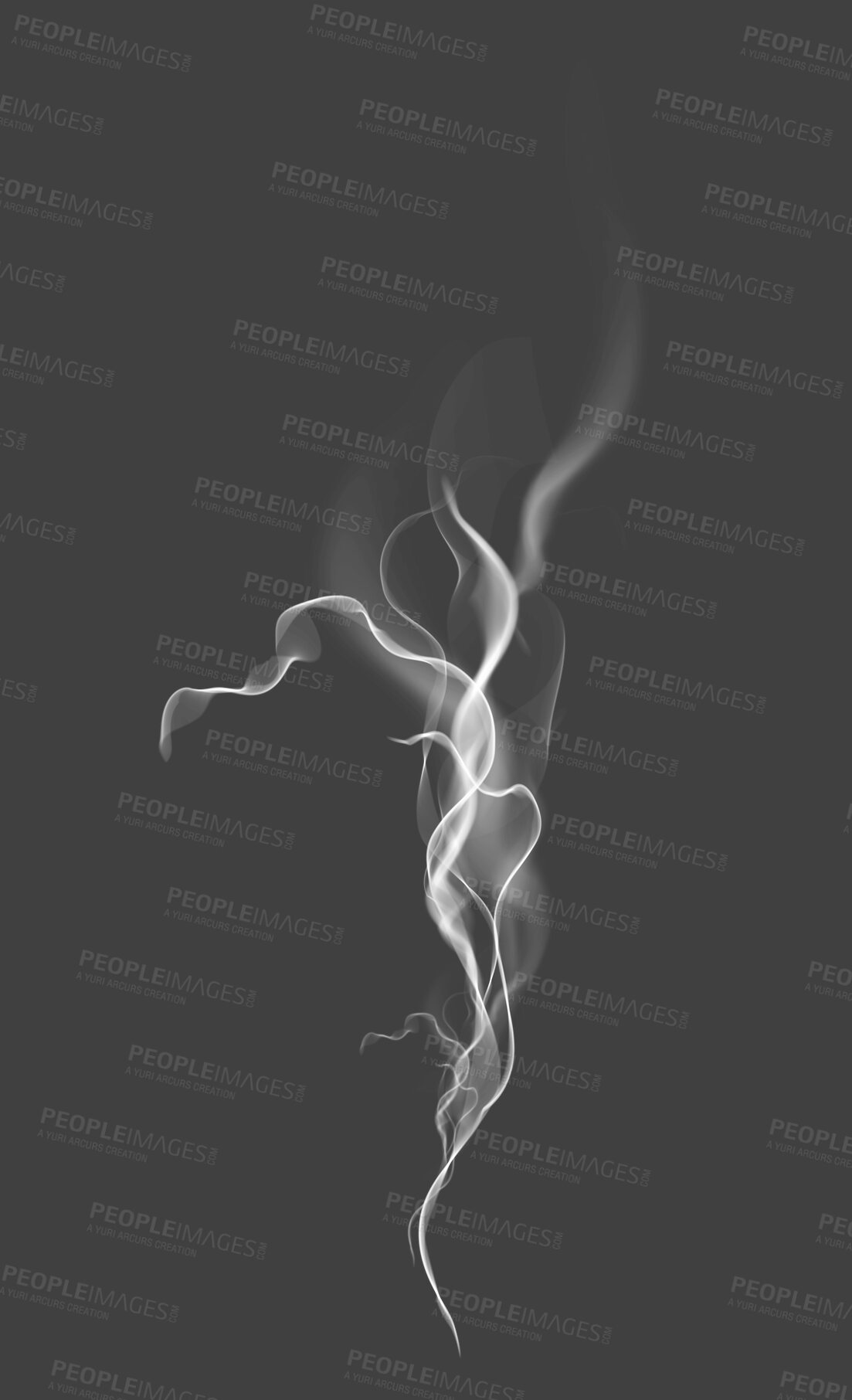 Buy stock photo Isolated cigarette smoke, steam and transparent png by dark background with swirl pattern. Pollution, fog or gas with textures in overlay for design, graphic and incense in air with white steam flow