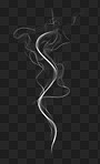 Isolated smoke, steam and transparent png by dark backdrop with creative swirl. Pollution, fog and gas with textures in overlay for design, cloud mockup and incense in air with smoking pattern flow