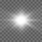 Flash, white light and lens flare transparent on a png background