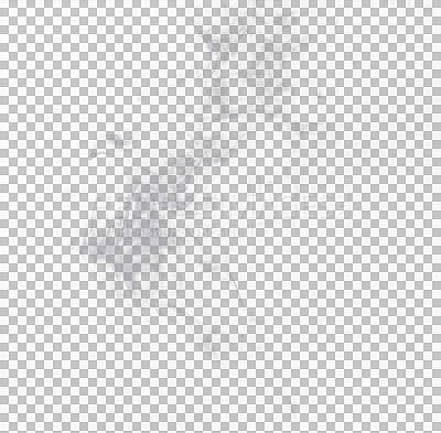 Buy stock photo Gray smoke, fog or pattern in a studio with no people for a smokey effect for creative art. Pollution, smoking or smog in the air from a cigarette or incense for creativity by a white png background.