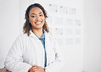 Portrait, doctor or happy woman in healthcare hospital with smile, pride or trusted medical advice to help. Life insurance, wellness or face of cardiology expert smiling or working in a clinic office 