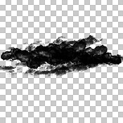 Black smoke cloud isolated over transparent background png