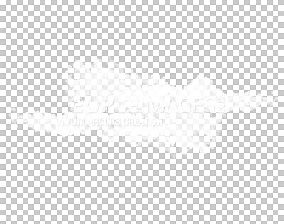 Buy stock photo White smoke clouds, fog and transparent png for puff, gas or explosion for mist pattern. Abstract, light dust or pollution on isolated background for texture, graphic or environment