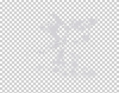 Buy stock photo Grey art, abstract or creative design of spray paint particles affect isolated on transparent png background. Messy or dirty sketch element textures with checkered copy space or grunge image format