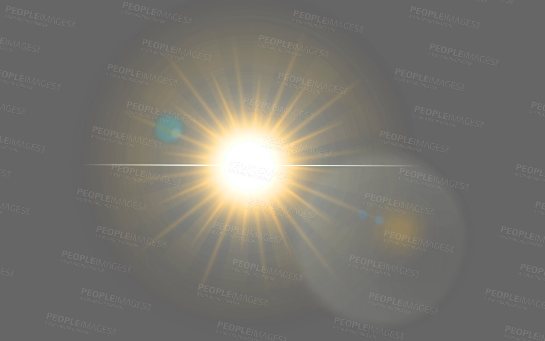 Buy stock photo PNG, lens flare and sun on a transparent background to simulate an explosion, a star or light. Digital, special effects and cgi with a spotlight or sparkle illustration for graphic design