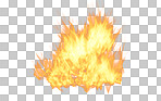 PNG, fire and hot isolated on a transparent background for an illustration of heat, energy or a burning blaze of flame. Abstract, creative and flames for digital enhancement, special effects or icon