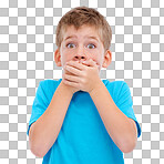 A youthful child who radiates pure joy, with their wide eyes and a wondrous expression that captures the essence of childhood excitement isolated on a transparent PNG background.