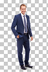 Standing confidently with a clear mindset and a mission for success, a happy businessman proudly poses as an entrepreneur isolated on a png background.