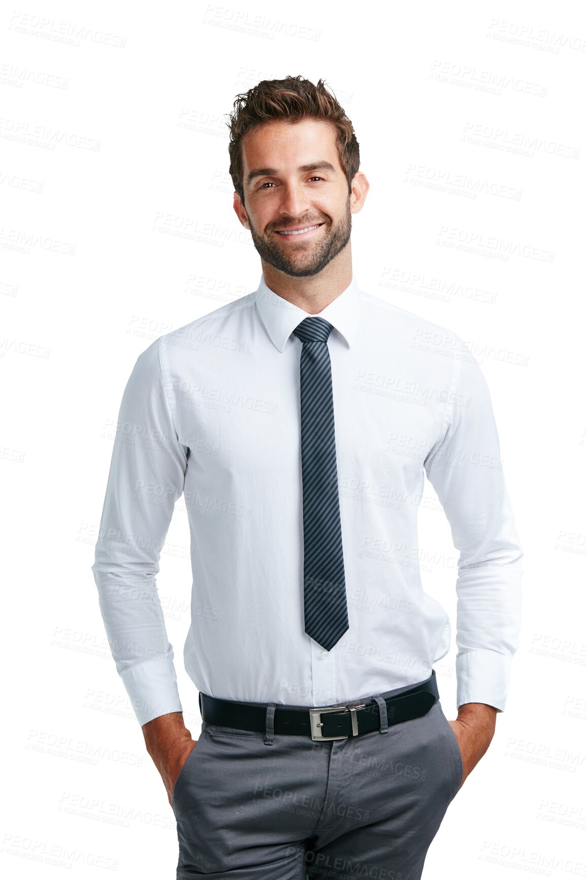 Buy stock photo Smile, business and portrait of man on png background for corporate, pride and professional. Happy, executive and management with male isolated on transparent for confident, positive and happiness