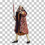 Studio shot of a richly garbed king isolated on a png background