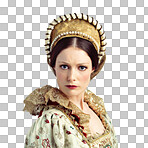 Studio shot of beautiful young queen isolated on a png background