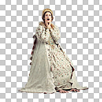 Studio shot of young queen gasping in surprise isolated on a png background