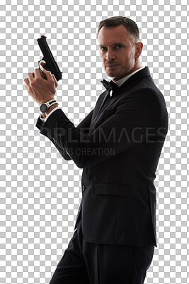Cool undercover agent with gun Stock Photo