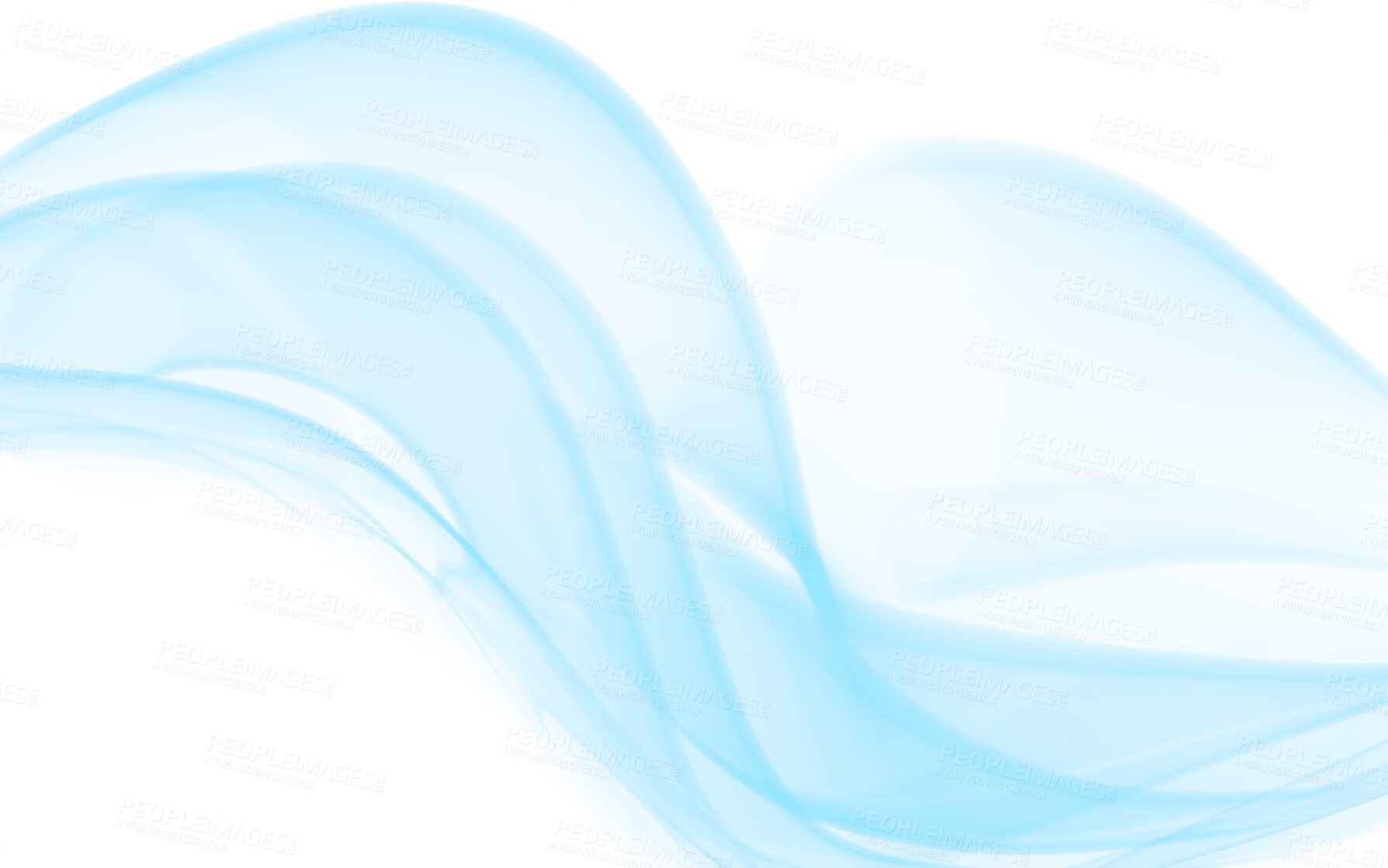 Buy stock photo Blue, color and art wave on transparent background for creativity, element design or texture on png pattern. Abstract, creative flow and isolated graphic and illustration for effect