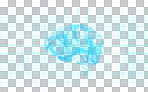 Brain hologram, ai generated and digital graphic of intelligence and neuroscience. Isolated, white background and no people with life science, neuro pathway and user mind connection