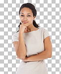 A Business woman, portrait and black woman employee proud of work. Isolated, entrepreneur smile and professional worker ready for job, career and working with mock up space isolated on a png background