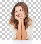 Studio shot of a beautiful young woman looking thoughtful isolated on a png background