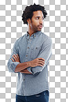 Shot of a handsome man with his arms crossed in isolated on a png background