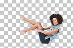 Smiling young african american woman in casual wear isolated on a png background	