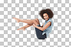 Smiling young african american woman in casual wear isolated on a png background	