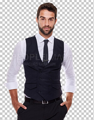 Full length portrait of a well dressed young man against isolated on a png background