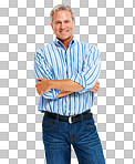 portrait of a handsome mature man isolated on a png background