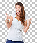 PNG  gorgeous young woman giving an enthusiastic thumb