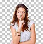 PNG of  a  young woman thinking