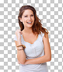 PNG of  a Cropped shot of an attractive young woman 