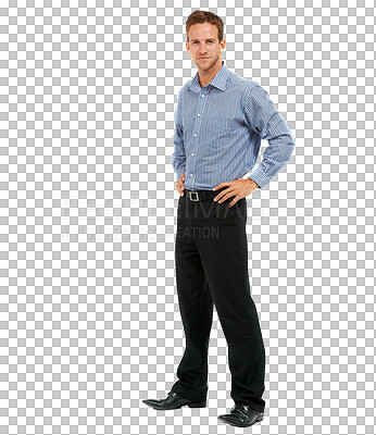 Buy stock photo PNG Studio portrait of a confident young businessman posing