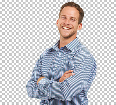 Buy stock photo PNG Studio portrait of a happy young businessman posing 